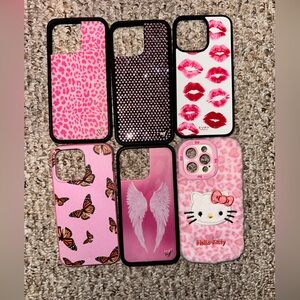 Pink Patterned Phone Cases Set iPhone 14 Pro Max